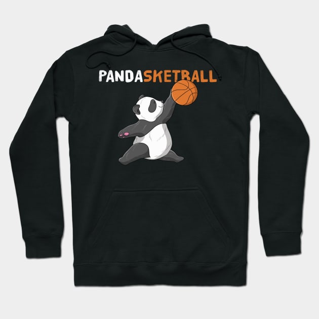 Cute Panda Playing Basketball Girls Boys Teens Gift Hoodie by Freid